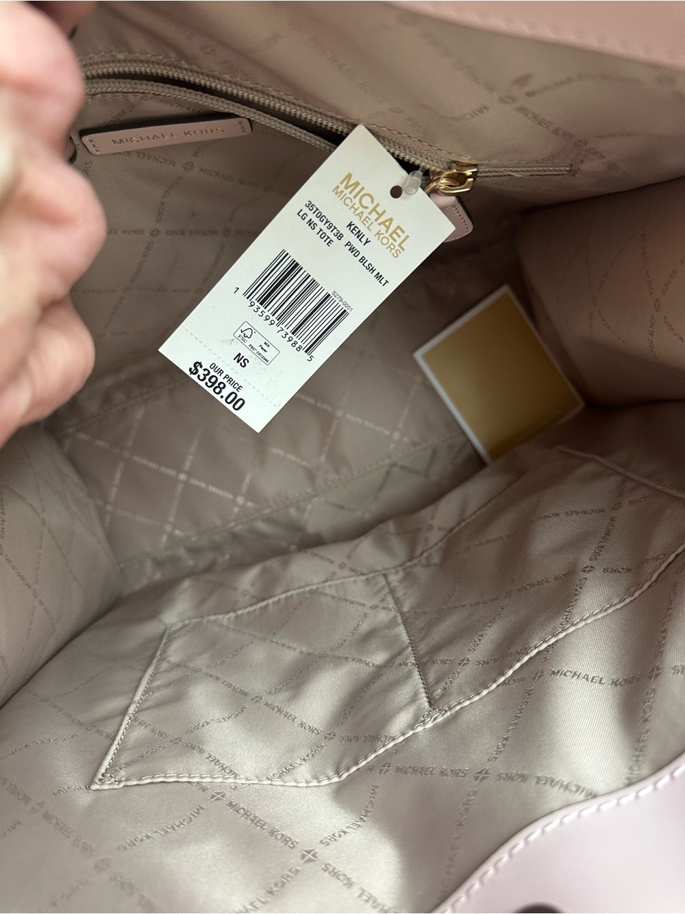Michael Kors Pale Pink and White Logo Tote - Picture 7 of 8